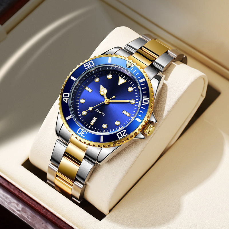 Mens Luminous Waterproof Quartz Watch with Calendar
