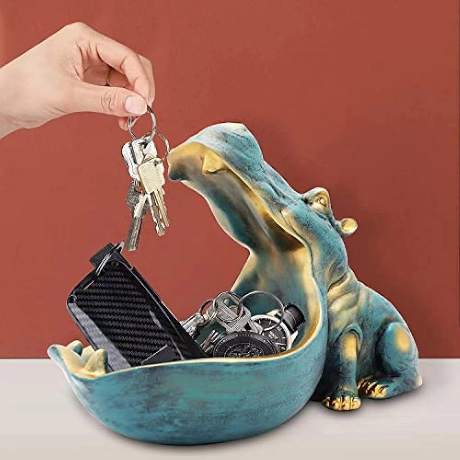 Hippo Statue Candy Key Bowl