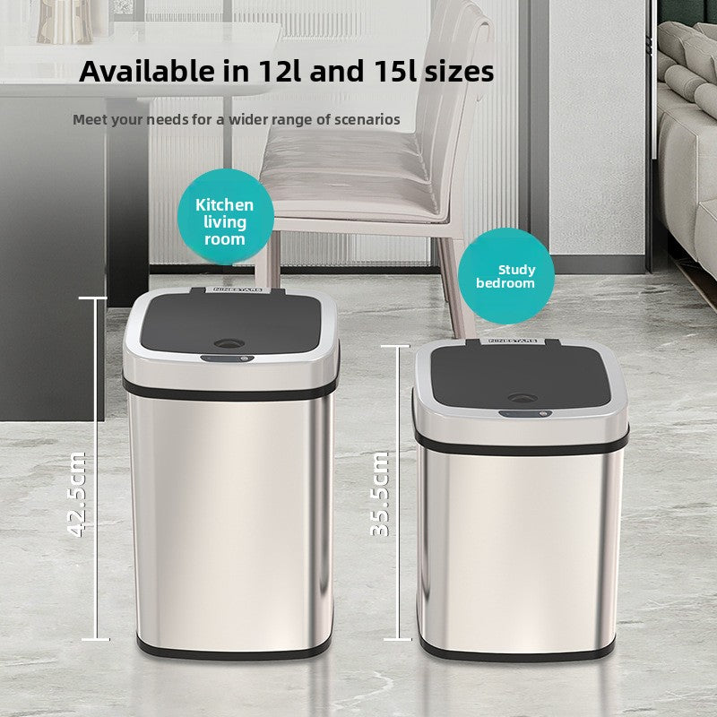 Smart Induction Stainless Steel Trash Can