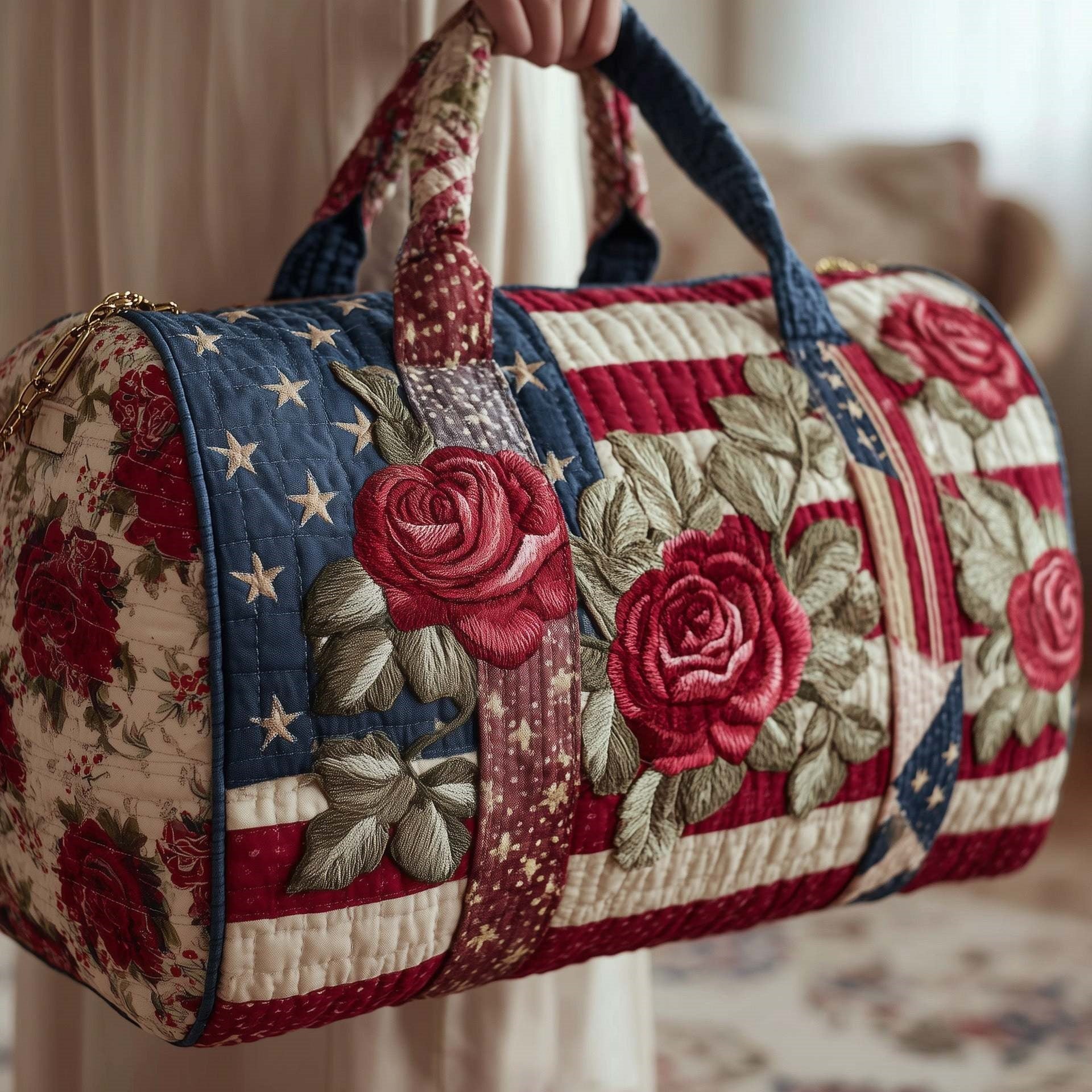 Quilted Cotton Travel Yoga Bag