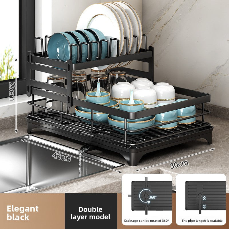 Kitchen Dish Drainer Rack Storage Organizer