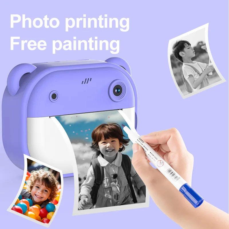 CÁMARA DE FOTOS INSTANTÁNEA PARA NIÑOS CON IMPRESIÓN TÉRMICA SIN TINTA