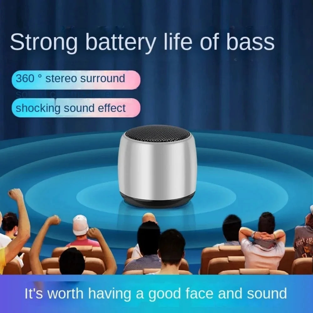Minialtavoz Bluetooth inalámbrico de Metal, Subwoofer portátil de alta fidelidad, reproductor de Audio envolvente estéreo para música al aire libre, Altavoz Bluetooth