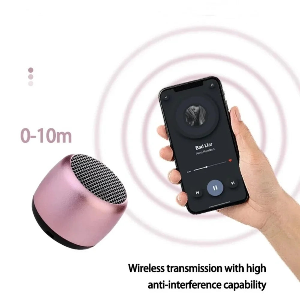Minialtavoz Bluetooth inalámbrico de Metal, Subwoofer portátil de alta fidelidad, reproductor de Audio envolvente estéreo para música al aire libre, Altavoz Bluetooth