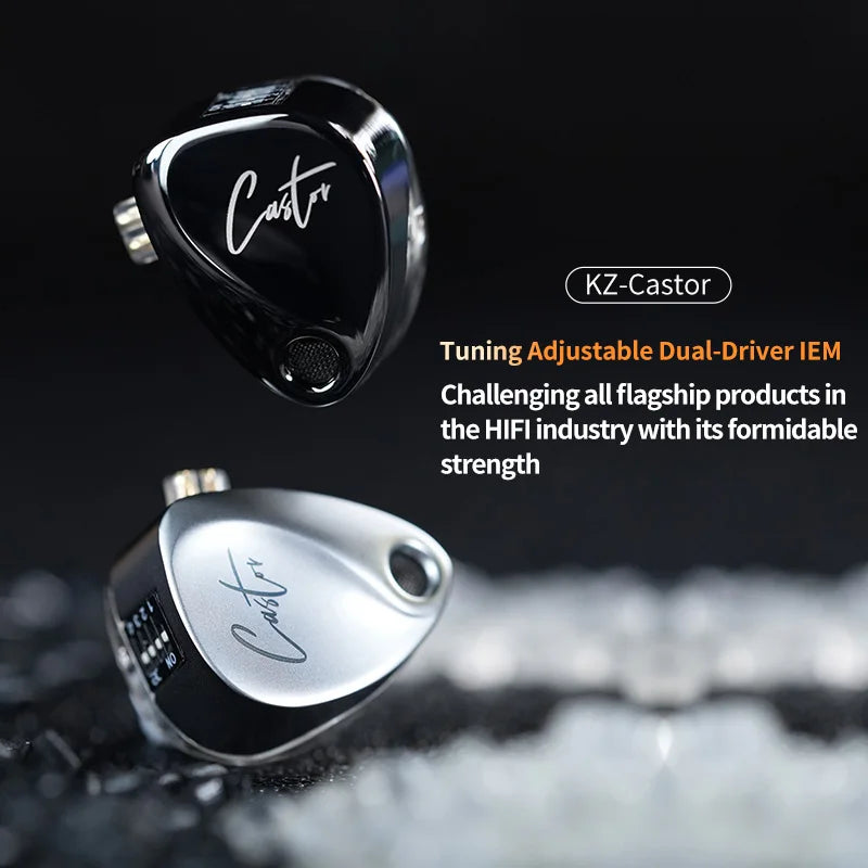 KZ Castor-auriculares intrauditivos HiFi, 2 dinámicos de alta gama, con armadura equilibrada sintonizable, Monitor, auriculares con cancelación