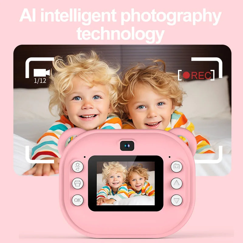 CÁMARA DE FOTOS INSTANTÁNEA PARA NIÑOS CON IMPRESIÓN TÉRMICA SIN TINTA