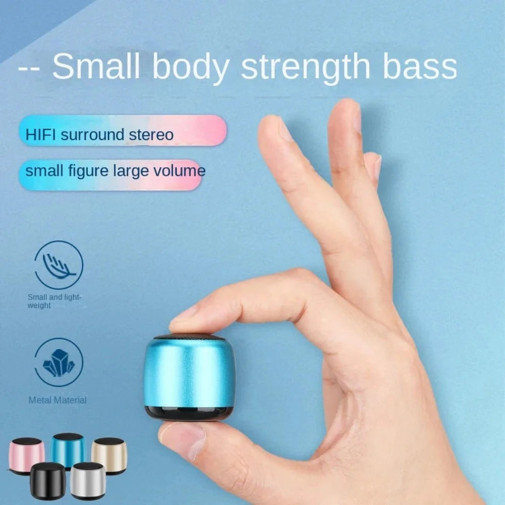 Minialtavoz Bluetooth inalámbrico de Metal, Subwoofer portátil de alta fidelidad, reproductor de Audio envolvente estéreo para música al aire libre, Altavoz Bluetooth