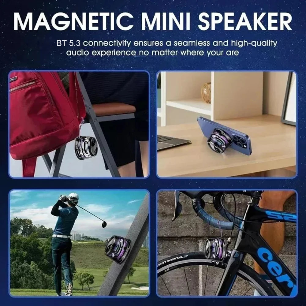 Altavoz portátil Bluetooth 5,3 G200 RGB iluminación altavoz magnético Mini HD calidad de sonido 6 H reproductor de música soporte magnético para teléfono