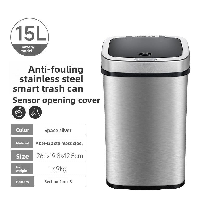 Smart Induction Stainless Steel Trash Can
