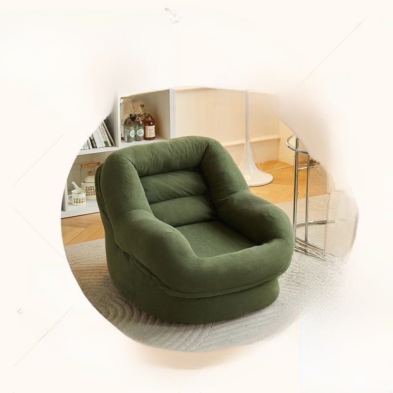 Compact Corduroy Lounge Sofa with Optional Footrest