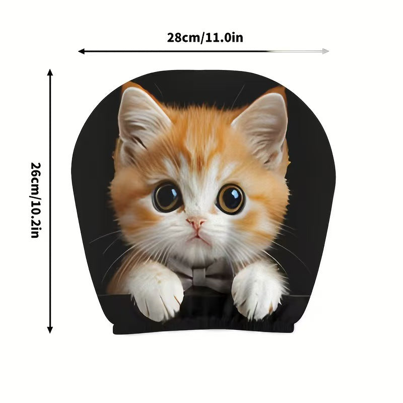 Black Skull Car Printed Headrest Cover Universal Elastic Style Funny and Interesting Universal Headgear